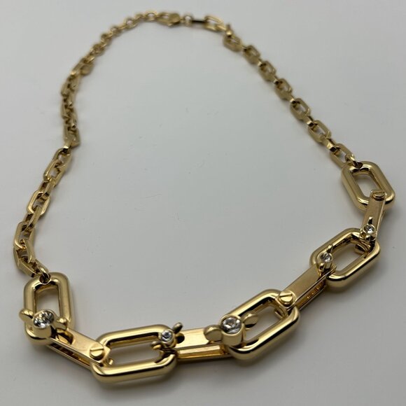 MARC by MARC JACOBS Chunky Metallic Gold Wing Nut Chain Necklace - Picture 1 of 13